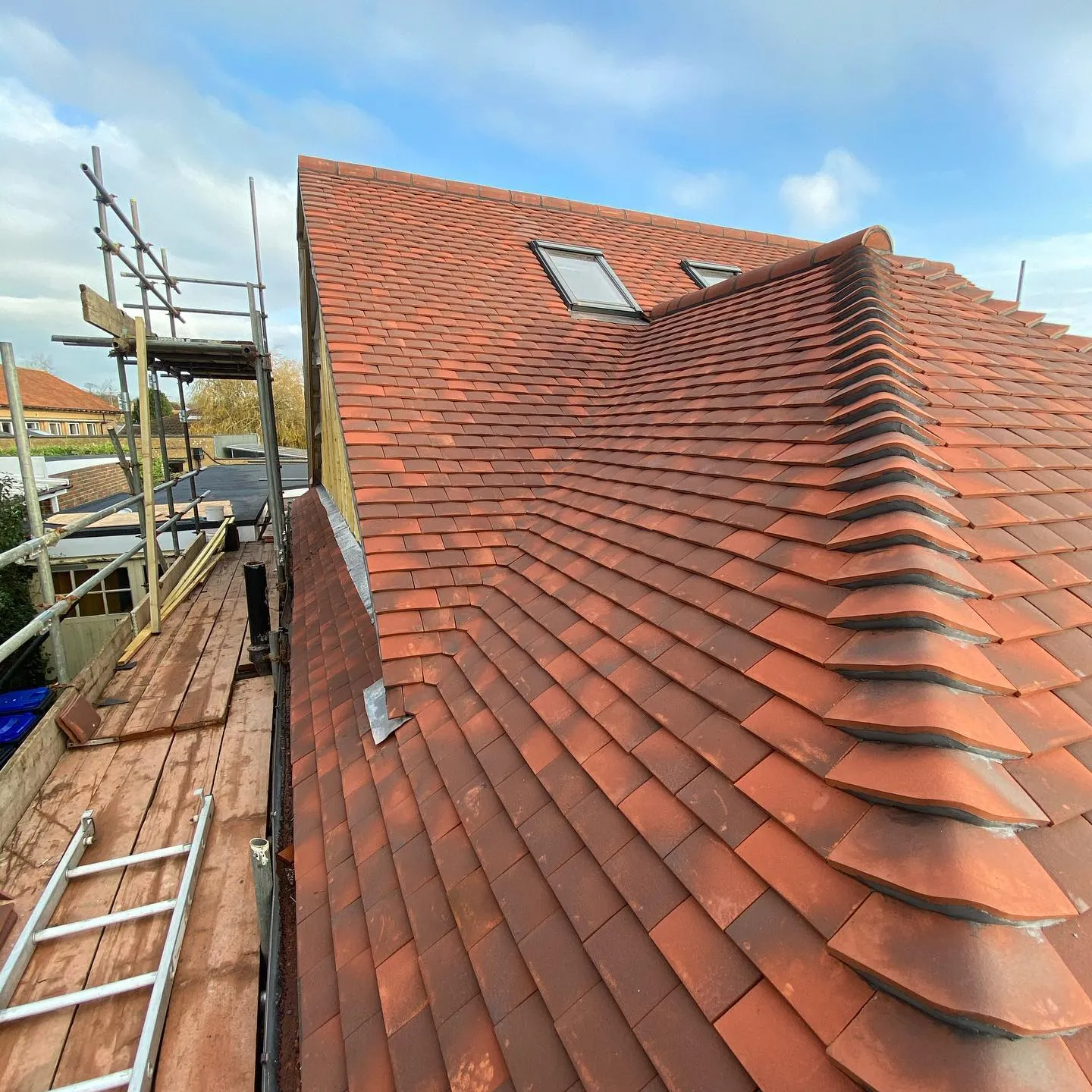 brand new red roof tiles