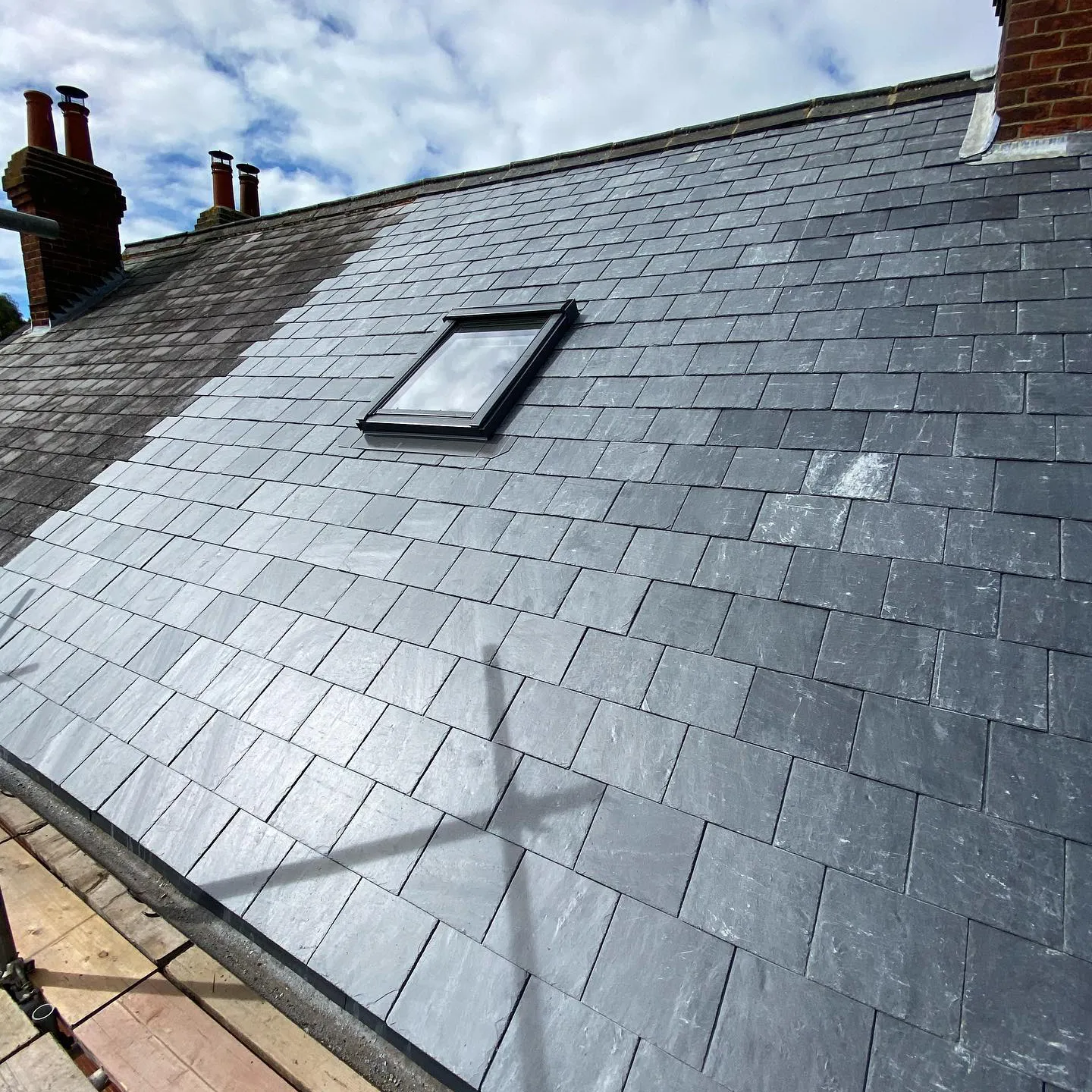new slate roof tiling